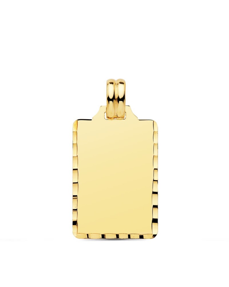 Chapa oro 9k amarillo lisa rectangular 24x14mm