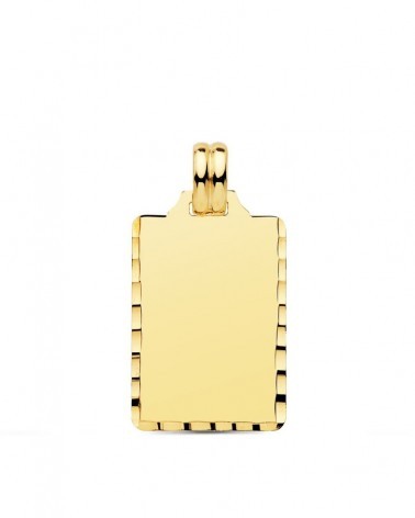 Chapa oro 9k amarillo lisa rectangular 24x14mm