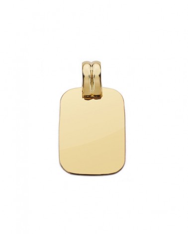 Chapa oro 9k amarillo lisa rectangular 20x14mm