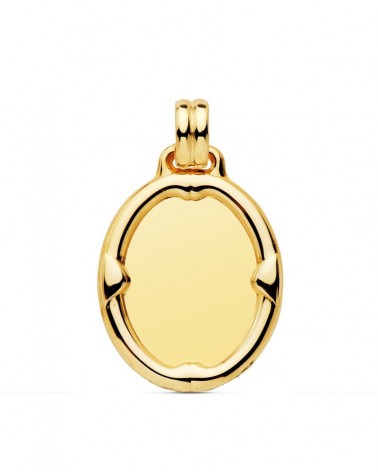 Pergamino oro 9k oval liso 26x22 mm
