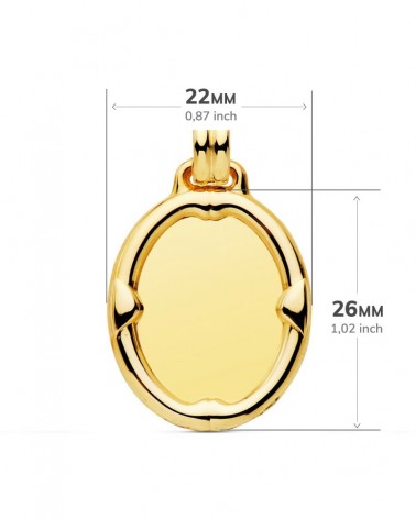 Pergamino oro 9k oval liso 26x22 mm