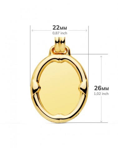 Pergamino oro 9k oval liso 26x22 mm