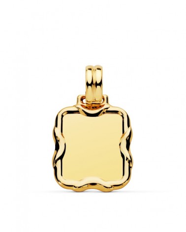 Chapa oro 9k rectangular grabable 23x19mm