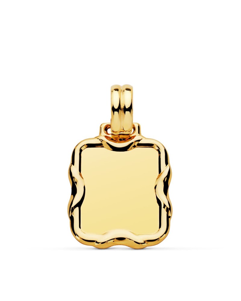 Chapa oro 9k rectangular grabable 23x19mm