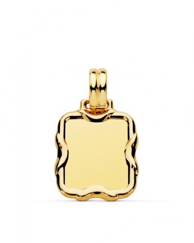 Chapa oro 9k rectangular grabable 23x19mm