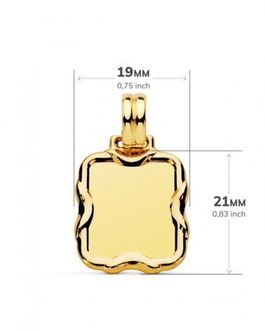Chapa oro 9k rectangular grabable 23x19mm