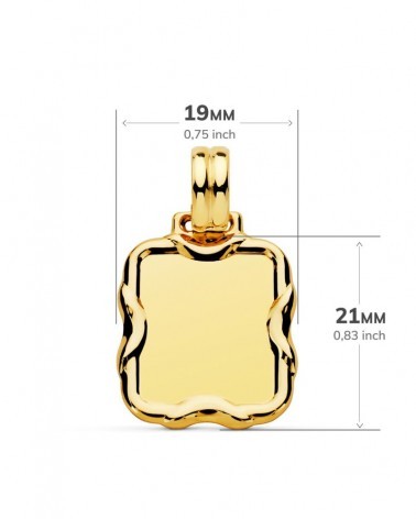Chapa oro 9k rectangular grabable 23x19mm