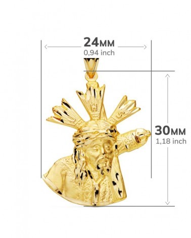 Colgante Cristo oro 9k Gran Poder silueta 28x24mm