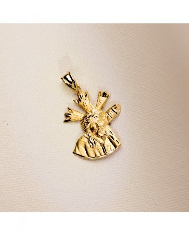 Colgante Cristo oro 9k Gran Poder silueta 28x24mm