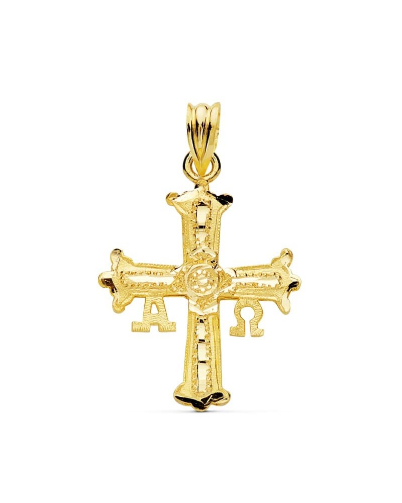 Cruz oro 9k amarillo Covadonga 27x24mm