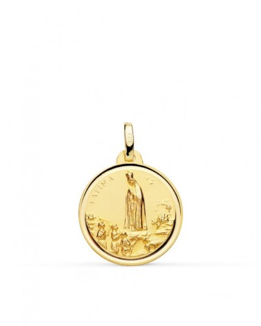 Medalla oro 9k Virgen de Fátima 18mm