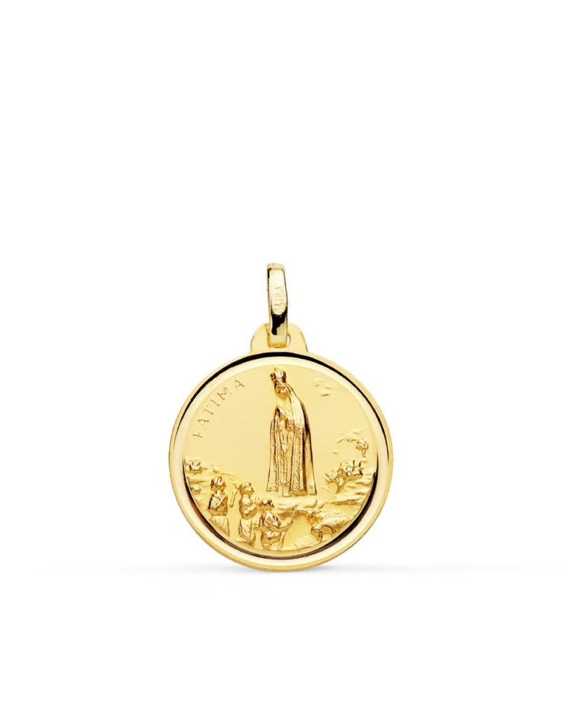 Medalla oro 9k Virgen de Fátima 18mm