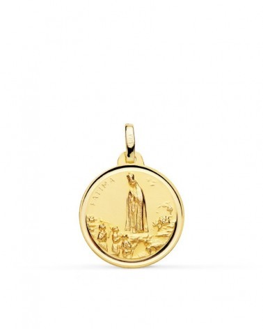 Medalla oro 9k Virgen de Fátima 18mm
