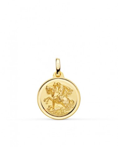 Medalla oro 9k San Jorge bisel 16 mm