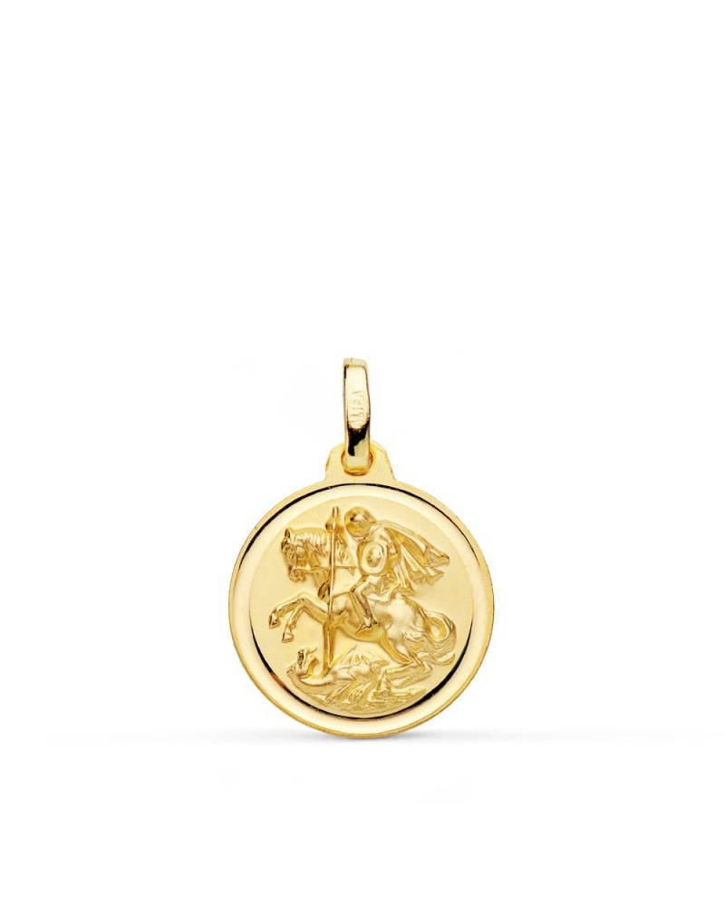 Medalla oro 9k San Jorge bisel 16 mm