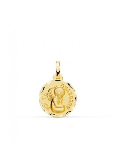 Medalla oro 9k amarillo ángel yo te guardaré 14mm
