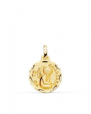 Medalla oro 9k amarillo ángel yo te guardaré 16mm