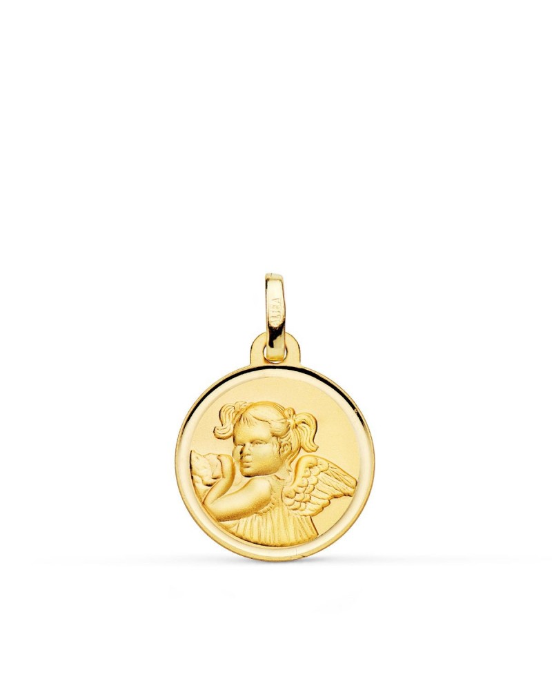 Medalla oro 9k ángel niña revoltosa 16 mm