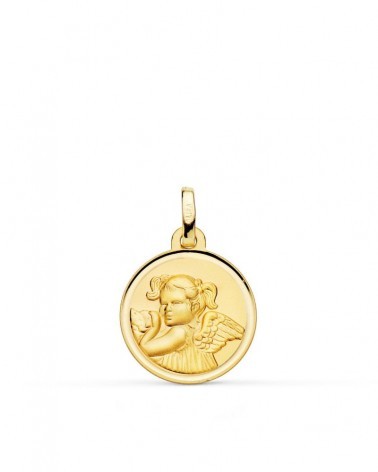 Medalla oro 9k ángel niña revoltosa 16 mm