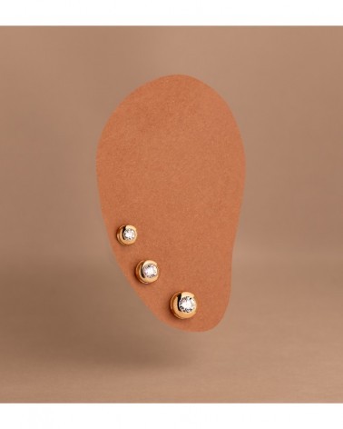 Pendientes oro 18k circonita 5mm cierre tuerca
