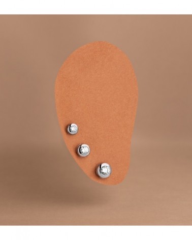 Pendientes oro 18k circonita cierre dormilón 5mm