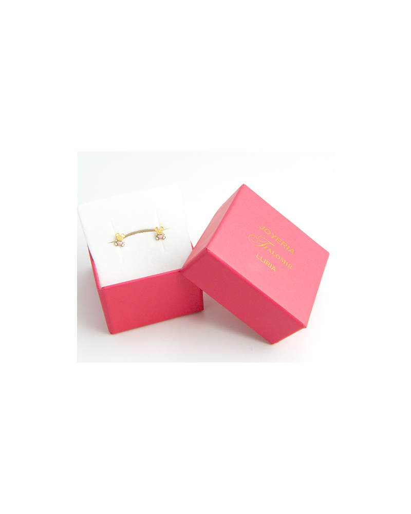 PENDIENTES RATITA ROSA EN ORO