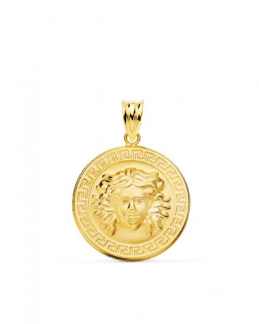 Medalla oro 18k Medusa greca 20mm