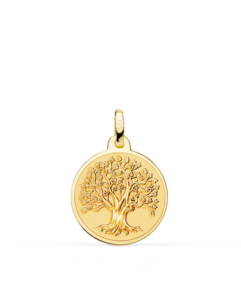 Medalla oro 18k árbol de la vida 18mm