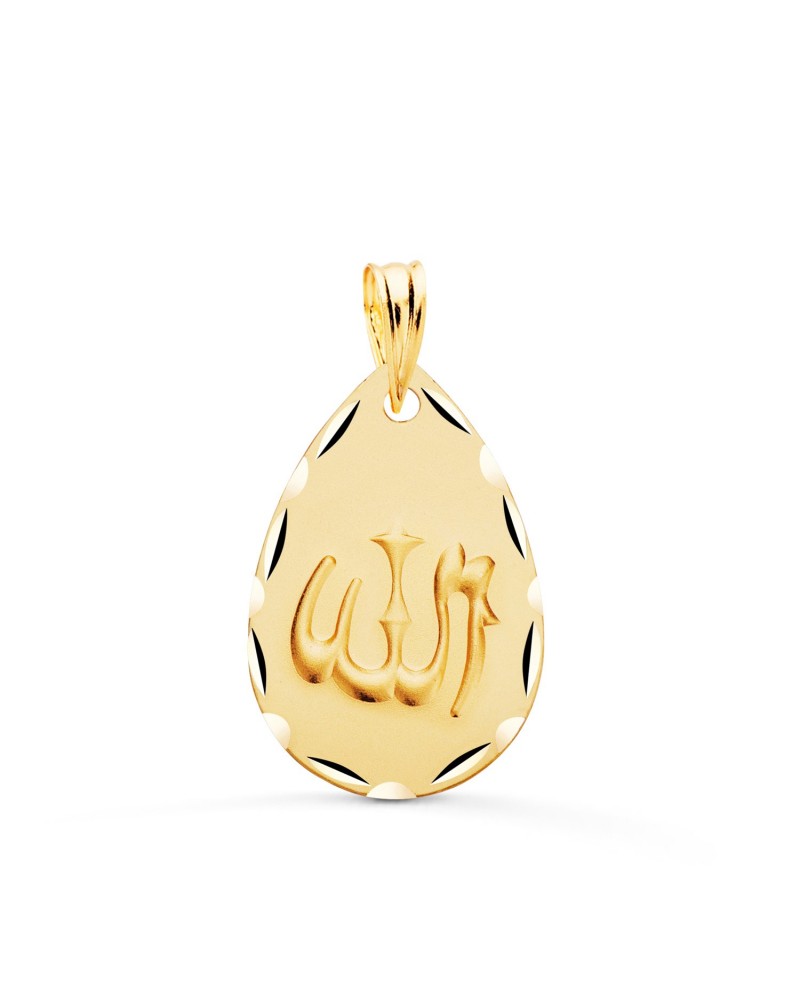 Medalla oro 18k Alá símbolo religioso 22x14 mm