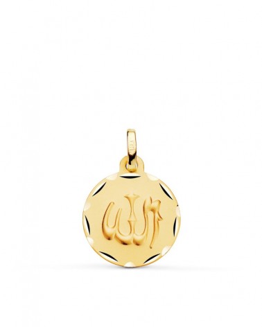 Medalla oro 18k Alá símbolo religioso 16mm