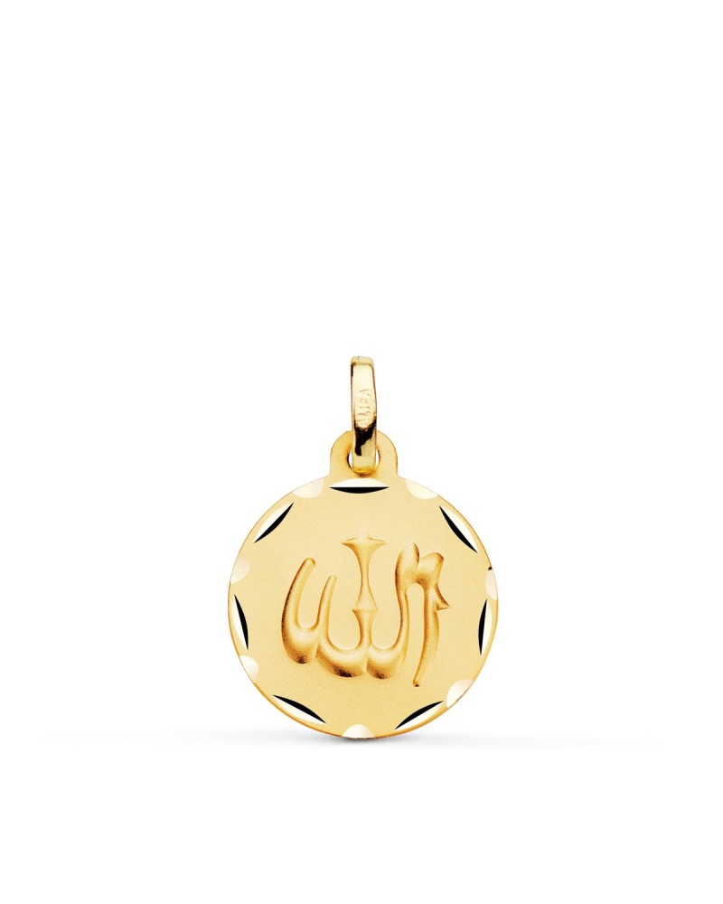 Medalla oro 18k Alá símbolo religioso 16mm