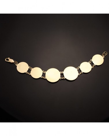 Pulsera oro 18k bicolor medallones medusa 20,5 cm