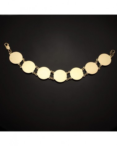 Pulsera oro 18k medallones Medusa 20 mm