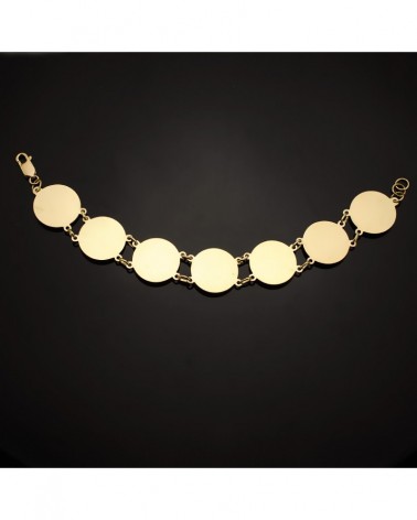 Pulsera oro 18k bicolor medallones medusa 20 mm