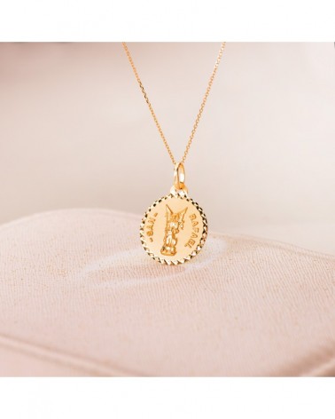 Medalla San Rafael oro 18k tallada 20 mm