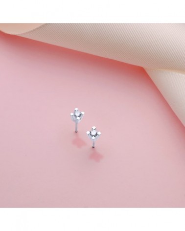 Pendientes oro blanco 18k diamante laboratorio 2,75mm