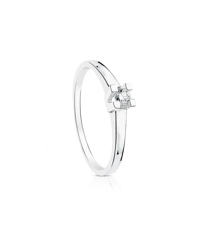 Solitario oro blanco 18k diamante 0,15 quilates