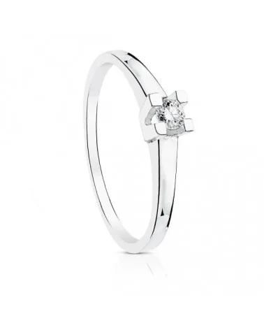 Solitario oro blanco 18k diamante 0,15 quilates