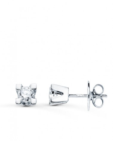 Pendientes oro blanco 18k diamante laboratorio 3,40mm
