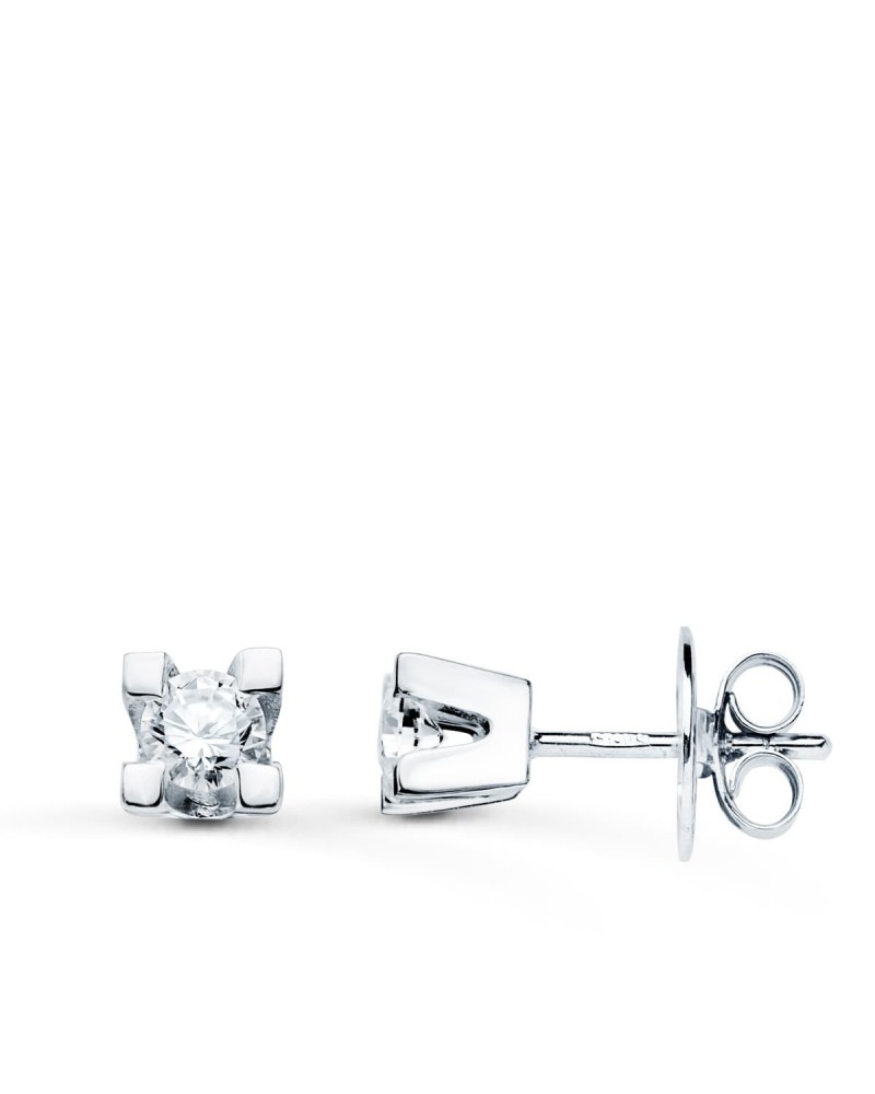Pendientes oro blanco 18k diamante laboratorio 3,40mm