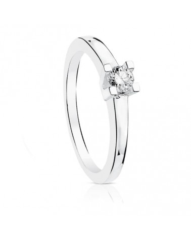 Solitario oro blanco 18k diamante 0,20 quilates