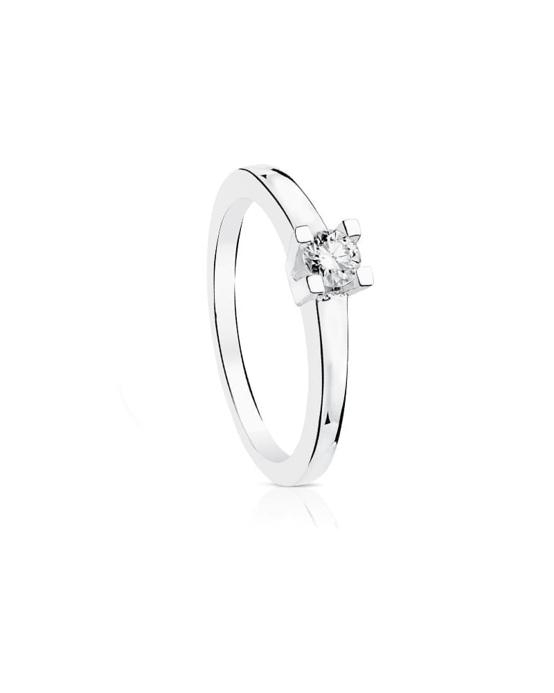 Solitario oro blanco 18k diamante 0,20 quilates