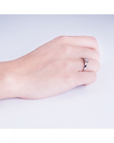 Solitario oro blanco 18k diamante 0,20 quilates