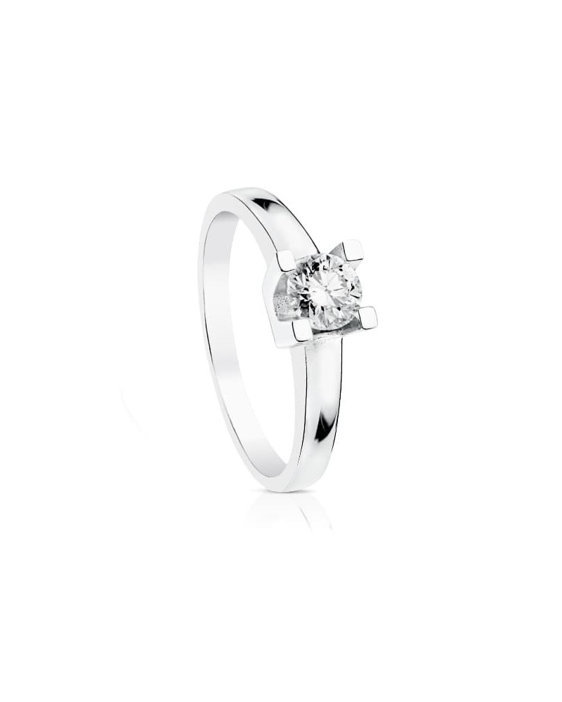 Solitario oro 18k blanco diamante 0.30 quilates