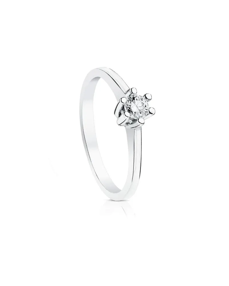 Solitario oro blanco 18k diamante brillante 0,20 quilates