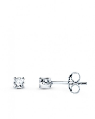 Pendientes oro blanco 18k diamante laboratorio 2,75mm
