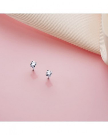 Pendientes oro blanco 18k diamante laboratorio 2,75mm