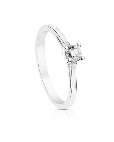 Solitario oro blanco 18k diamante 0,20 quilates