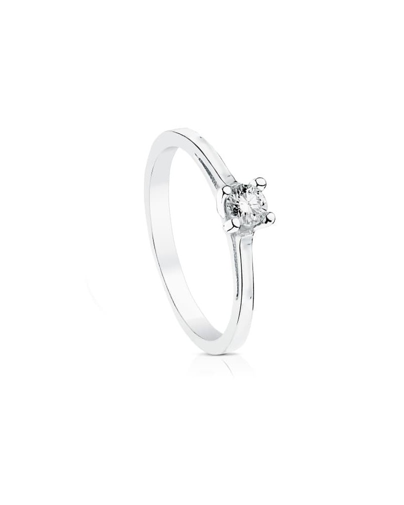 Solitario oro blanco 18k diamante 0,20 quilates