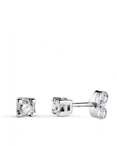Pendientes oro 18k blanco diamantes laboratorio 2,75mm